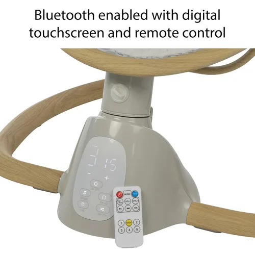 Vista 3 de Safety 1st 5 modos Bluetooth Swing, Bluetooth habilitado con pantalla táctil digital y control remoto, Dunes Edge
