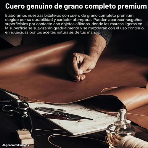 Vista 5 de furid Cartera de cuero genuino para hombres: billetera minimalista Café espresso de grano completo