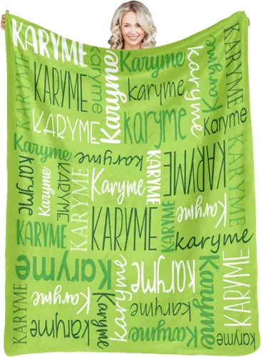 Vista 33 de Mantas personalizadas con nombres, regalos para bebés, niñas y niños, manta personalizada de vellón suave y sherpa con nombre para niños y adultos