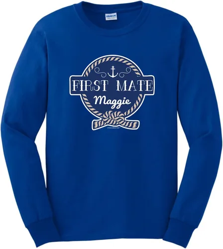 Vista 2 de Personalizado First Mate Barcos Boating Custom de manga larga playera