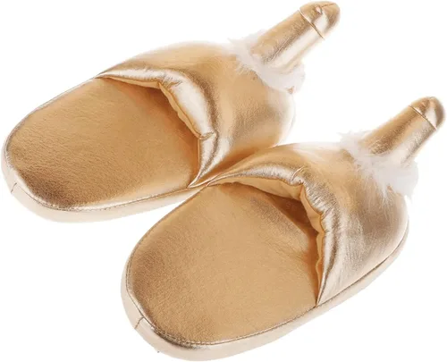 Vista 5 de Divertidas pantuflas de felpa unisex para adultos, regalo novedoso de broma, zapatos planos para interiores, antideslizantes, pantuflas peludas