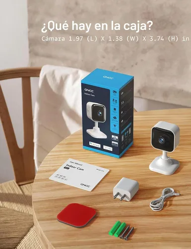 Vista 9 de GNCC Cámara de seguridad interior 2K para el hogar, cámara para mascotas con WiFi de doble banda, mini cámara para perros con aplicación