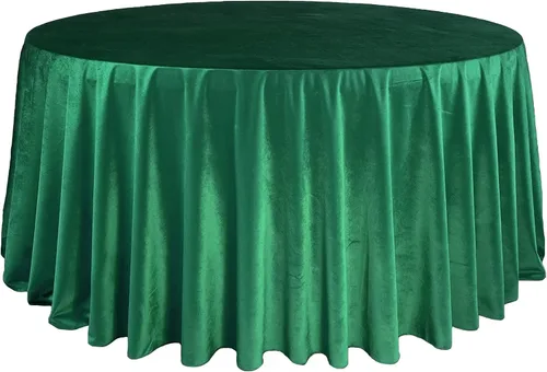 Vista 11 de YOUR CHAIR COVERS - Mantel redondo de terciopelo de 120 pulgadas - Mantel de lino negro para mesas redondas estándar