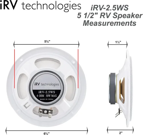 Vista 4 de IRV Technology IRV2.5WS 5.5" Altavoz RV 4 ohmios 50W Rango de frecuencia: 145-10kzh