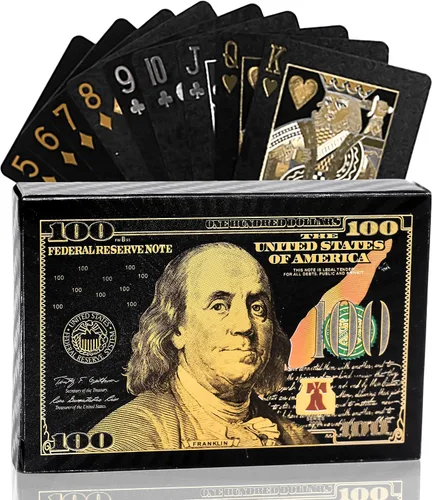 Vista 9 de Magic Kiss Cartas de póquer de papel de aluminio impermeables, baraja de naipes de plástico para regalo (3 barajas (oro + oro rosa + negro))