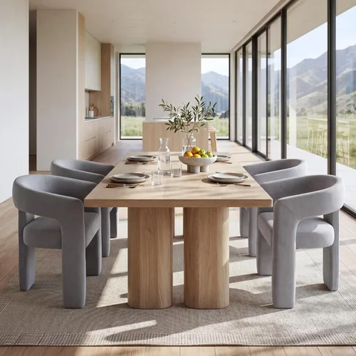 Vista 22 de Silla moderna de comedor en barril, silla de cocina acentuada tapizada en cuero sintético con brazos, silla lateral cómoda para sala de blanco