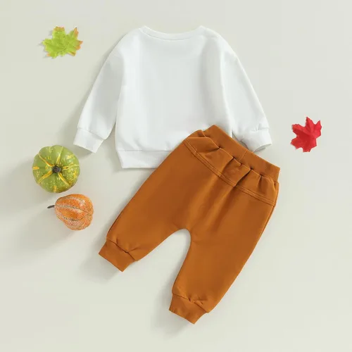 Vista 38 de Karwuiio Conjunto de disfraz de Halloween para bebé, sudadera de manga larga y pantalones para otoño