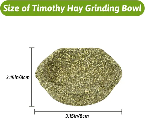 Vista 8 de BNOSDM 12 unidades de hámster comestible de Timothy Heno masticable Premium Timothy Bowl Conejo golosinas para masticar dientes Chinchilla Masticar