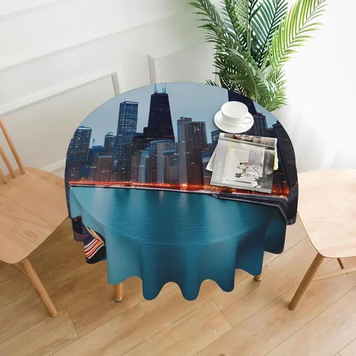 Vista 19 de Mantel decorativo redondo Cactus Desert Sunsets: transforma tus mesas de comedor y café con nuestro exuberante acento de lino