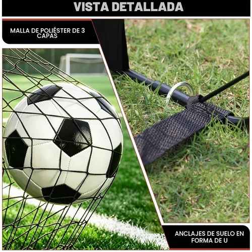 Vista 3 de BaseGoal Soccer Goals for Backyard Set of 2, 4x3ft, Mini Soccer Net Negro