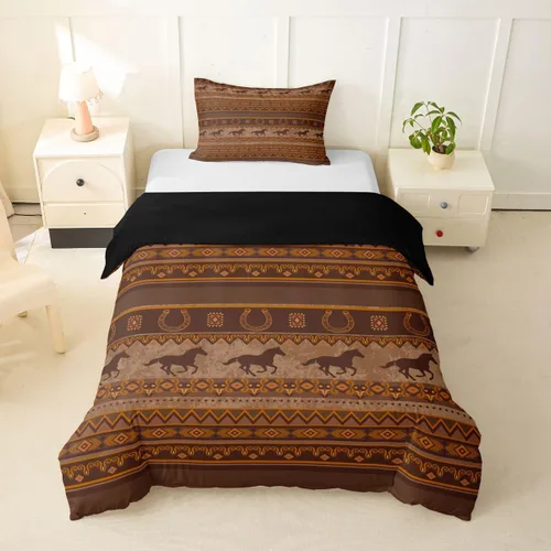 Vista 42 de Erosebridal Bohemian Duvet Cover Twin Country Southwestern Comforter Cover for Kids Teens Boho Aztec Arrows Diamond Bedding Set Black Gray Geometric