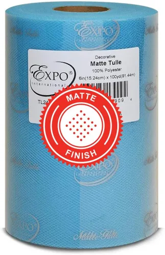 Vista 12 de Expo International Tul mate decorativo, rollo/carrete de 6 x 100 yardas, tela de tul de poliéster ligera para tutús, disfraces y decoraciones