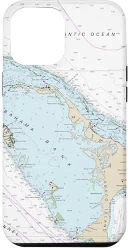 Vista 25 de iPhone 16 Nautical Chart - Abaco Islands, Bahamas, Caribbean Case