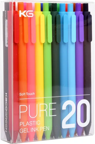 Vista 10 de Kaco PURE - Bolígrafos de gel de colores surtidos, 20 piezas, 0.7 mm, punta media, bonitos artículos de papelería estéticos para tomar notas y hacer