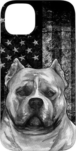 Vista 15 de Patriotic American Bully Dog on Grunge American Flag Dog Case for iPhone 17