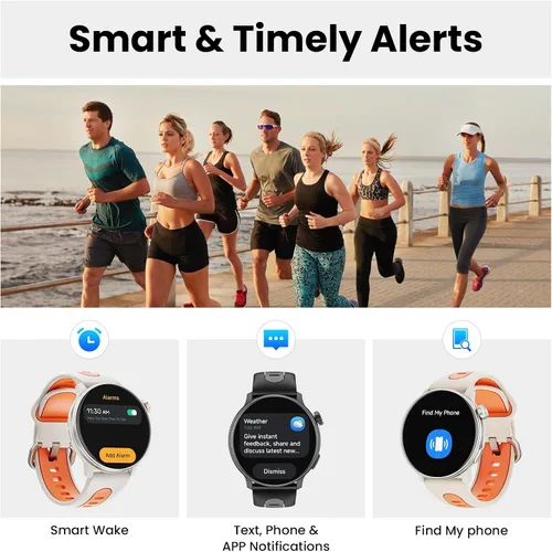 Vista 8 de Reloj inteligente para hombres y mujeres GPS, 1.43 pulgadas AMOLED Smartwatch con brújula/barómetro/altímetro 100+ rastreador de fitness deportivo