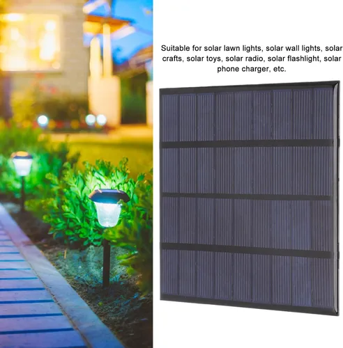 Vista 5 de Cargador de panel solar de polisilicio de 9V 2W (sin función de almacenamiento de energía) para lámpara solar de césped, lámpara de pared