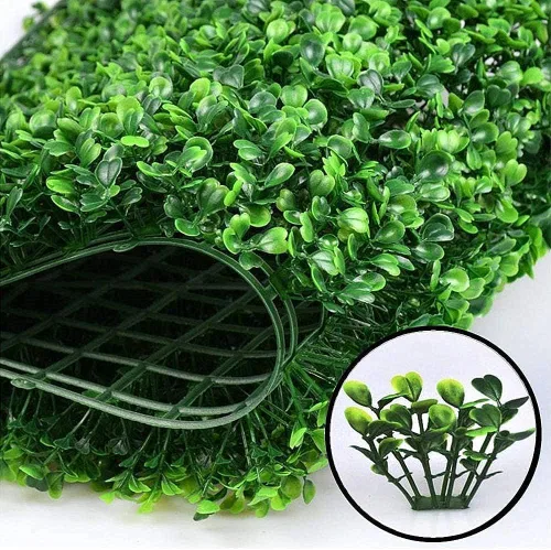 Vista 3 de ENOVA FLORAL 4 paneles de pared de boj artificial de 24 x 16 pulgadas, paneles de pared de seto de boj con protección UV, adecuado para decoración