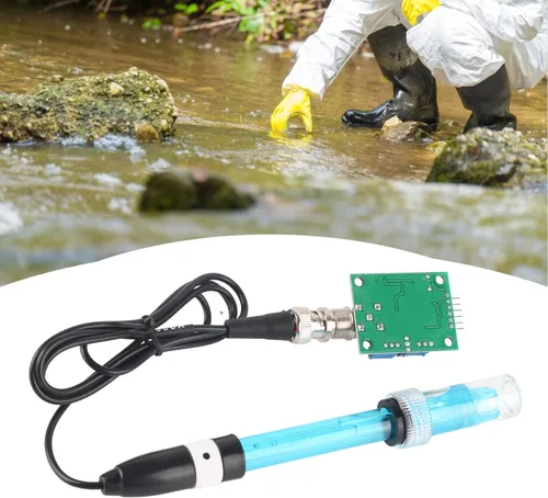 Vista 3 de Hilitand Kit de sonda de módulo de PH, módulo sensor de detección de valor PH0-14 + sonda de electrodo de pH BNC