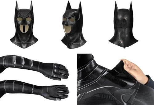 Vista 5 de Bruce Wayne - Disfraz de superhéroe de poliéster para adultos disfraz de cosplay de lujo para hombres