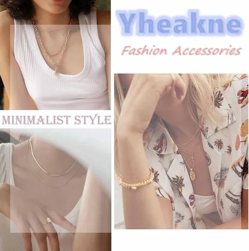 Vista 7 de Yheakne - Collar gótico largo de gamuza negra para mujer y niña