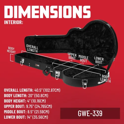 Vista 6 de Gator Cases - Funda de madera rígida para guitarras estilo 339, (GWE-339)