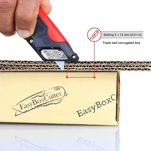 Vista 6 de EasyCut 2000 - Cuchillo utilitario de corte de caja retráctil seguro, rojo, 09638