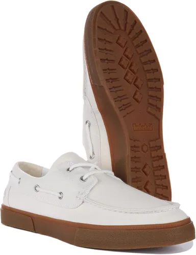 Vista 6 de Timberland Zapato náutico Union Wharf 2.0 Ek+ de 2 ojales para hombre Lienzo Blanco