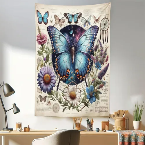 Vista 172 de Ambesonne Tapiz hippie, abrazo de hongos de ensueño y árbol de la vida místico y mandal verde, decoración de tela para colgar en la pared