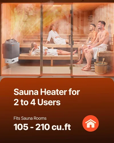 Vista 3 de VEVOR - Calefactor de sauna, estufa eléctrica de sauna de 220V, calentador de sauna para baño de vapor con temporizador de 3h y temperatura