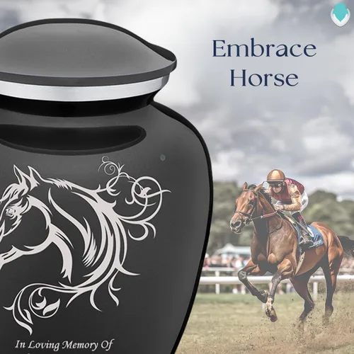 Vista 4 de Geturns Embrace - Urnas de cremación personalizadas para adultos para cenizas humanas, urna funeraria negra grande para hombres y mujeres, 200 libras