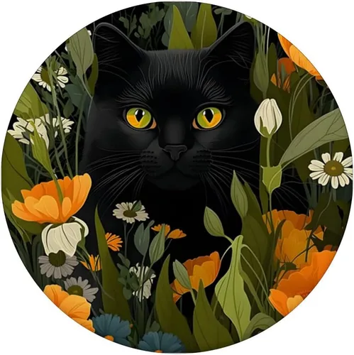 Vista 3 de Lindo gato escondido en flores de primavera estéticas divertidas PopSockets intercambiables PopGrip