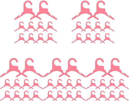 Vista 9 de POPETPOP 50 perchas de ropa para perros, lindo abrigo rosa para secar perros, perchas de plástico para ropa para mascotas, estantes de secado