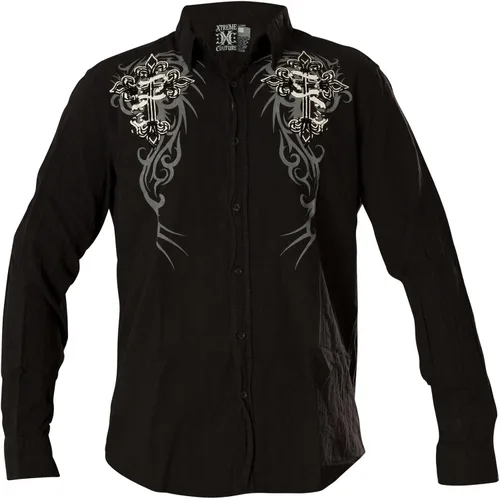 Vista 4 de Xtreme Couture Camisa con botones para hombre Affliction Kings Fall