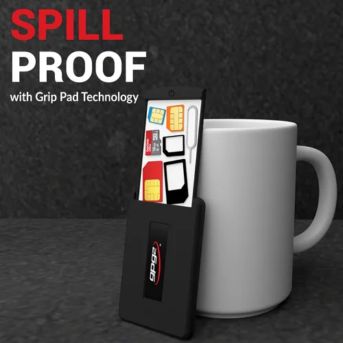 Vista 2 de Funda de seguridad móvil para viajes, estuche rígido y organizador compacto para todos los tipos de SIM, tarjetas Nano y Micro SD, kit