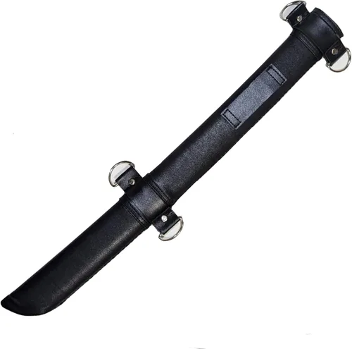 Vista 7 de NLX Espada Samurai Wakizashi de espiga completa de 30.5 pulgadas con acero de resorte de 2.559 in con vaina envuelta en piel sintética