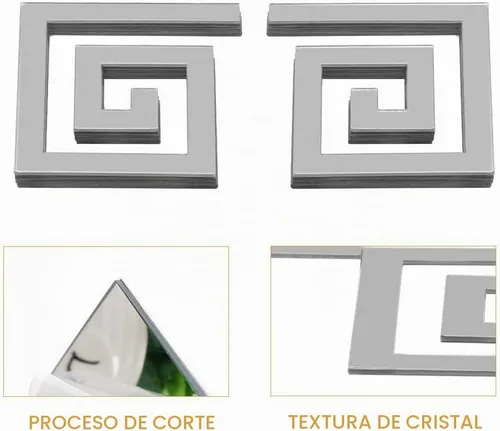 Vista 9 de 100 piezas de espejo acrílico extraíble, azulejos de espejo, calcomanías de pared de espejo para decoración del hogar, sala de estar, dormitorio 100