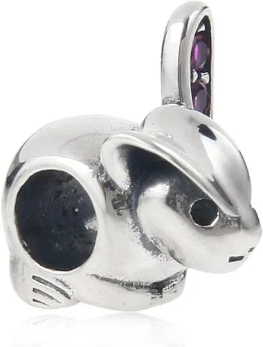 Vista 3 de Lucky Dog pulsera de abalorio encanto 925 plata esterlina Animal Pet Charms de Conejo, rabbit 2, CC-0411