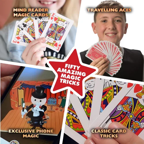 Vista 6 de Marvin's Magic - 50 increíbles trucos de magia - Trucos de magia para niños, viene en estuche de regalo de lata - Incluye trucos clásicos de cartas