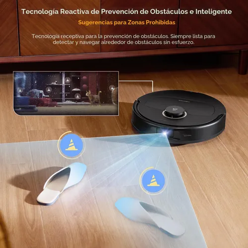 Vista 7 de roborock Qrevo S5V Robot Aspiradora y Trapeador, Trapeado de Borde FlexiArm, Succión de 12,000Pa, Sistema Dual Cero Enredos, Evitación Inteligente