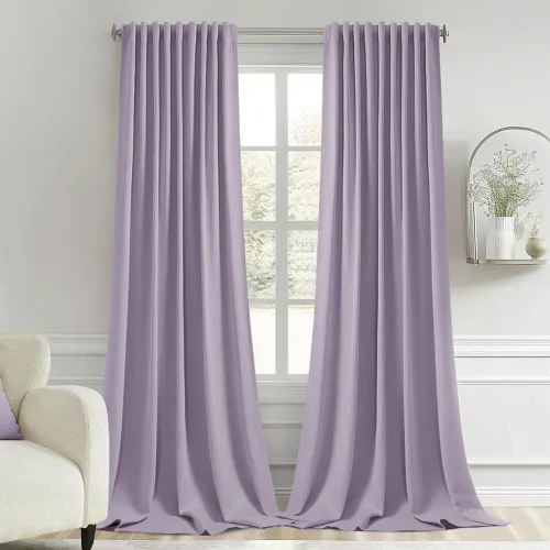 Vista 21 de MIULEE Cortinas opacas con pestaña trasera de 63 pulgadas de largo, juego de 2 paneles para sala de estar, dormitorio, privacidad, bolsillo
