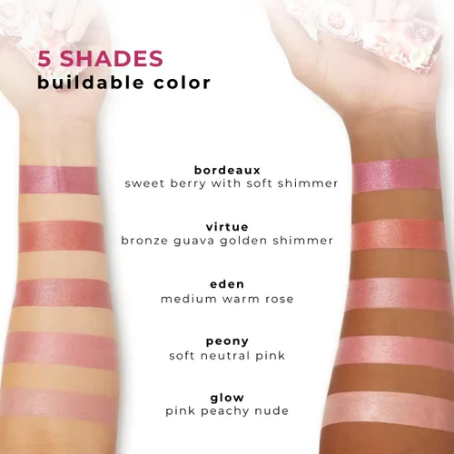 Vista 5 de Honeybee Gardens Color Within Reach MultiStick, Burdeos, Berry con brillo suave, maquillaje multiusos, brillo natural, fácil aplicación, vegano