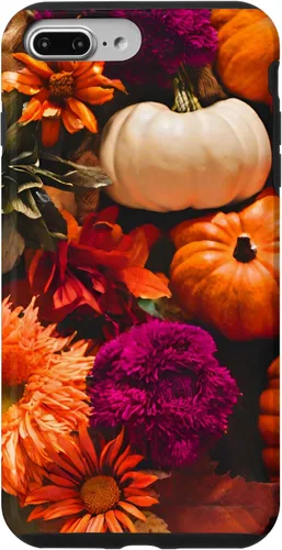 Vista 12 de Funda con temática de otoño para iPhone 16, diseño de calabaza, niña, mujer, diseño vintage de otoño