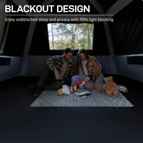 Vista 6 de EVER ADVANCED Blackout 6 Person Camping Tent, Instant Cabin Tent for Family with Vestibule and Large Mesh Windows, 60s Easy Setup, Double Layer