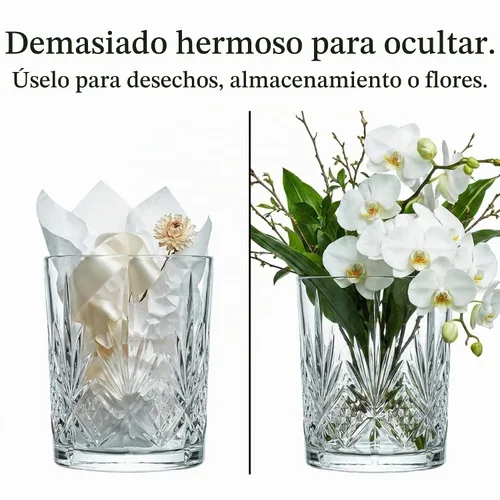 Vista 7 de Godinger Cubo de basura de cristal para baño de Dublín