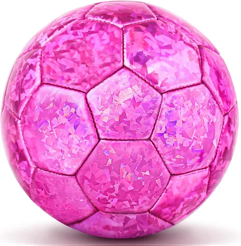 Vista 8 de DLUGOPIS Sparkling Pink Toddler Soccer Ball - Mini, Age 3-8, Indoor/Outdoor, Small Size for Boys & Girls (Sparkling Pink, 1)