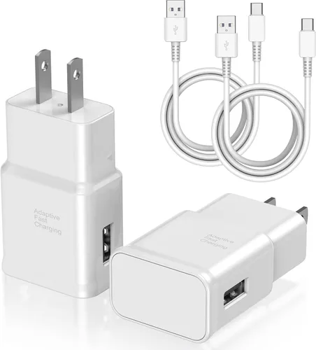 Vista 11 de Cargador tipo C de carga rápida, paquete de 2 bloques de carga USB C Android para teléfono y cable de carga de 3 pies, para Samsung Galaxy S8/S9/S10