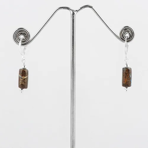 Vista 53 de Aretes de aro de cristal afganita natural Piedras afganas de alto grado Aretes chapados en plata Gota lisa Joyas de piedras preciosas hechas