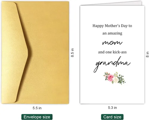 Vista 2 de Chenive Tarjeta del día de la madre de la abuela, tarjeta feliz del día de la madre de hija hijo, increíble mamá y tarjeta de abuela de patada