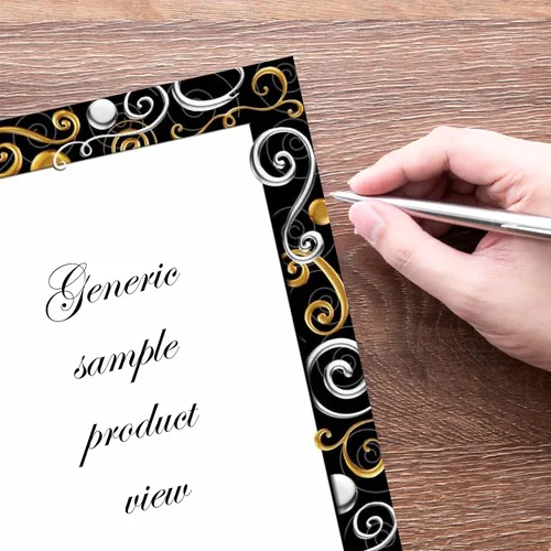 Vista 4 de Gold & Silver Swirls - Papel para impresora láser y inyección de tinta con membrete, paquete de 25